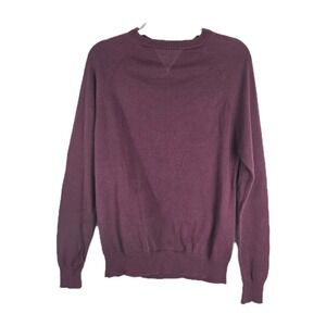 Dip Mens Burgundy 100% Cotton Preppy Sweater Elbow Patches Grampacore‎ Preppy Sm